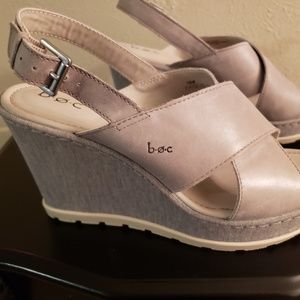BOC leather wedge sandals